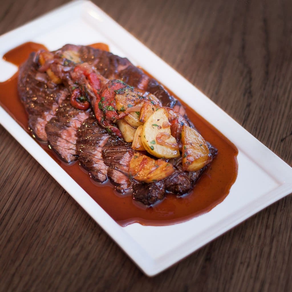 Chargrilled Onglet Steak with Patatas A Lo Pobre