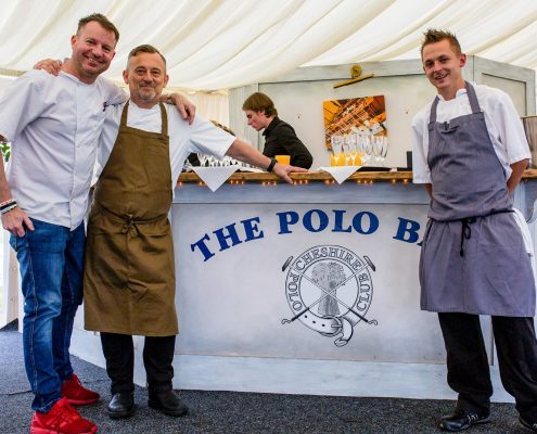 Andrew Nutter, Simon Shaw and Sean Sutton are chefs at Charity Polo Fundraiser