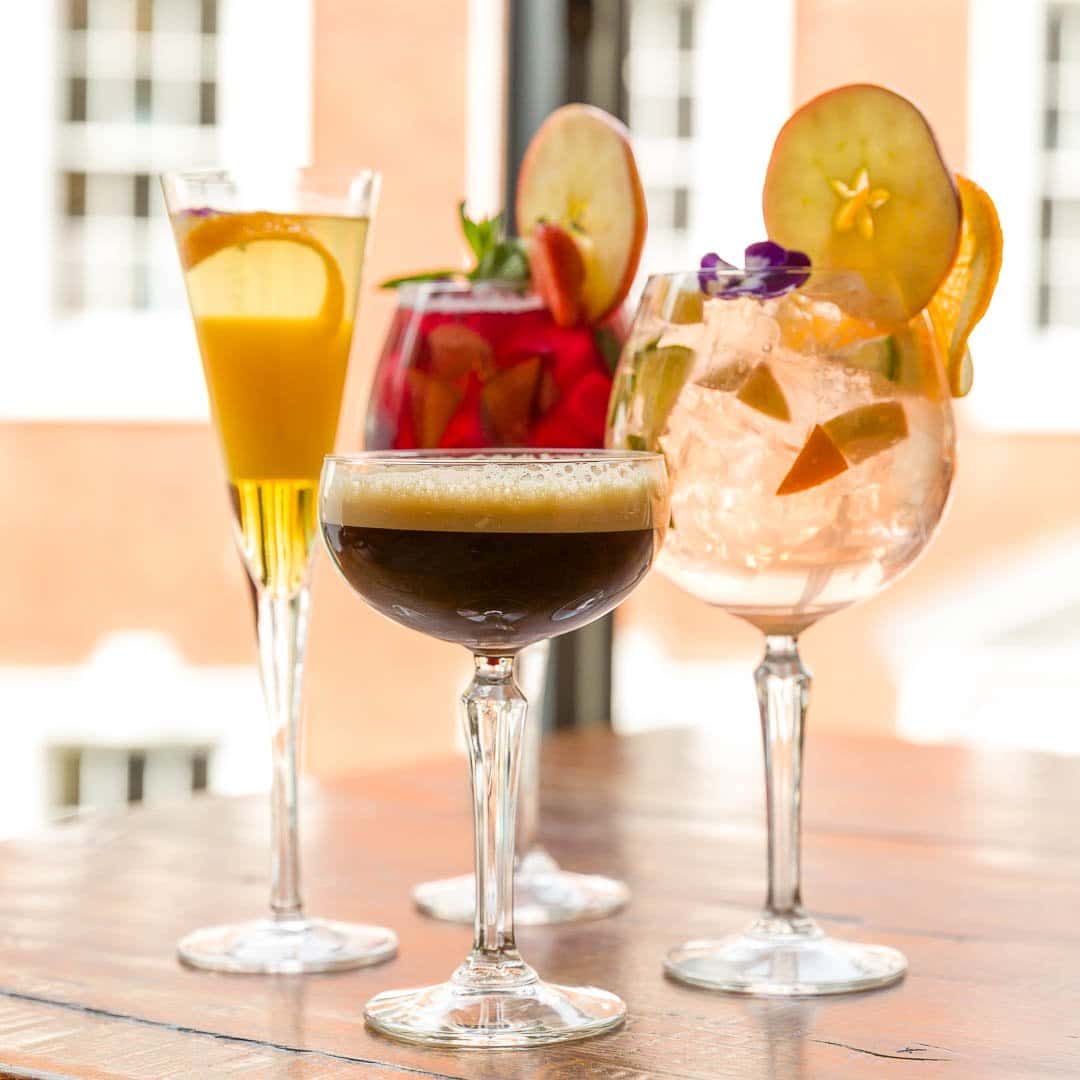 Sangria, cava sangria, espresso martini and mimosa