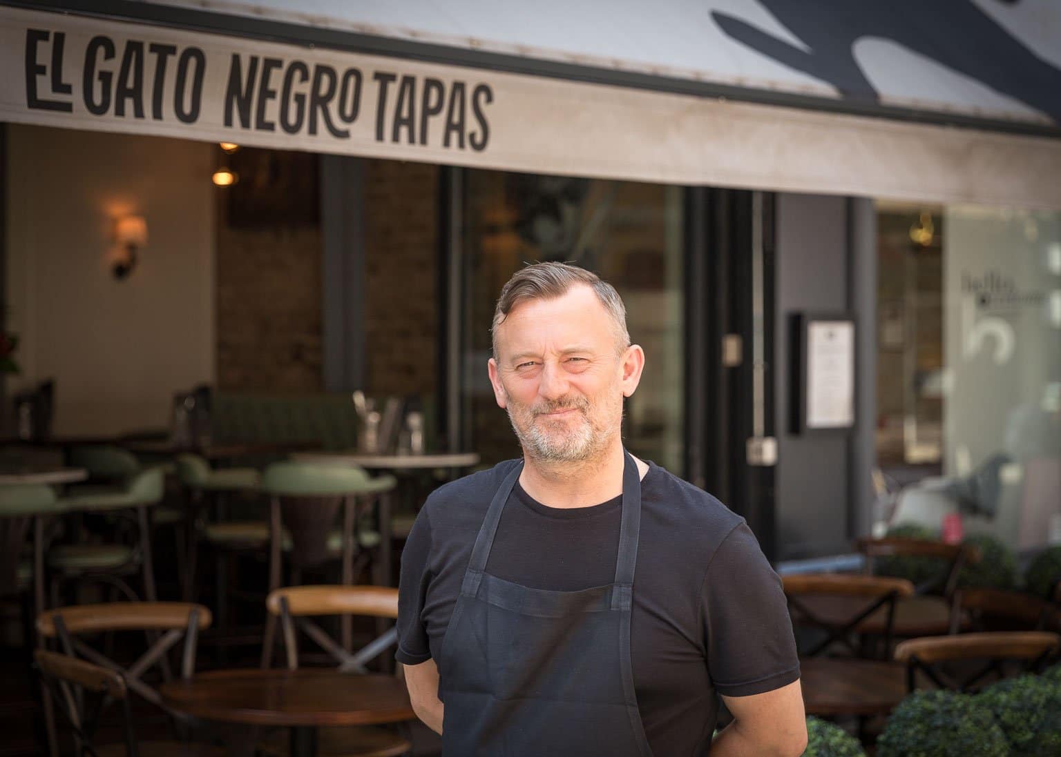 Chef Simon Shaw outside El Gato Negro Manchester